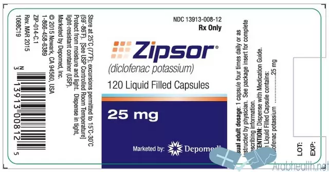 نشرة اقراص زيبسور لعلاج ألم المفاصل Zipsor