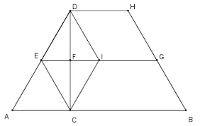 تقسيم شبه المنحرف إلى مثلثات وجمعها