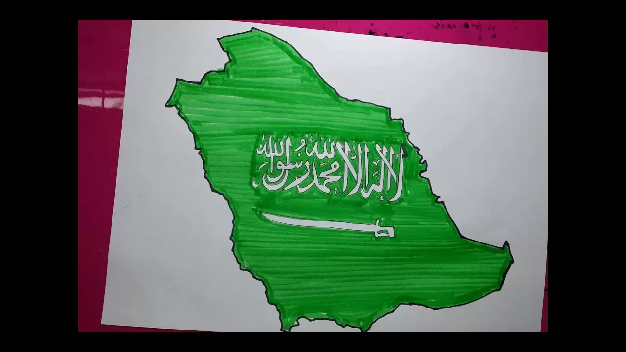 رسومات رسم علم السعودية